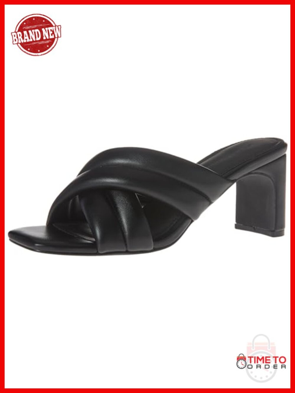 Women's Crossover Block Heeled Sandal with Memory Foam Insole